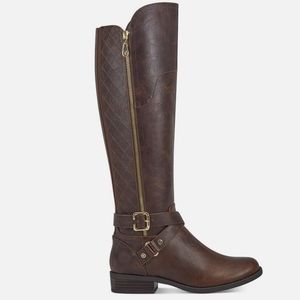G by GUESS Womens Haydin Leather Knee High Fashion BOOTS Dark Brown Size 7.5